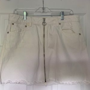 White Zipper Up Free People Skirt